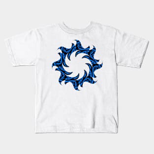 Black and blue mandala Kids T-Shirt